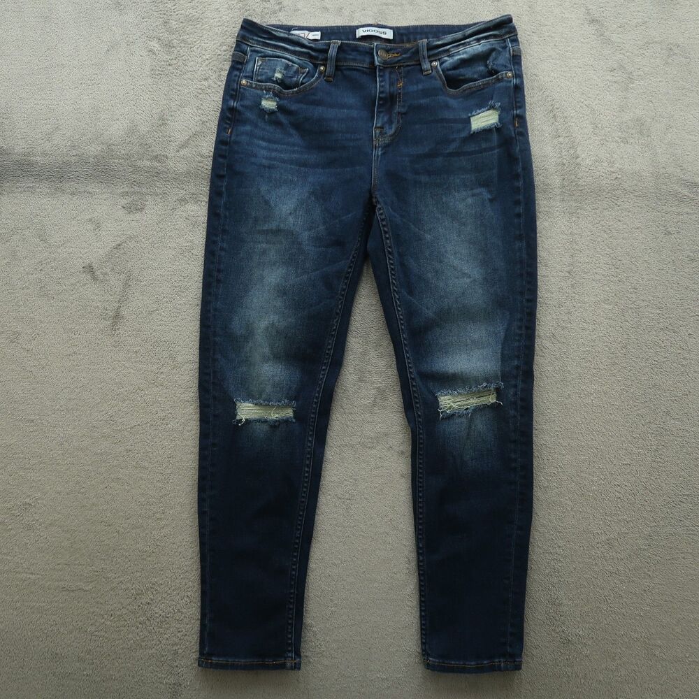 VIGOSS Jeans Women's Size 29 Mid-Rise Thompson Tomboy 27.5" Inseam Distressed